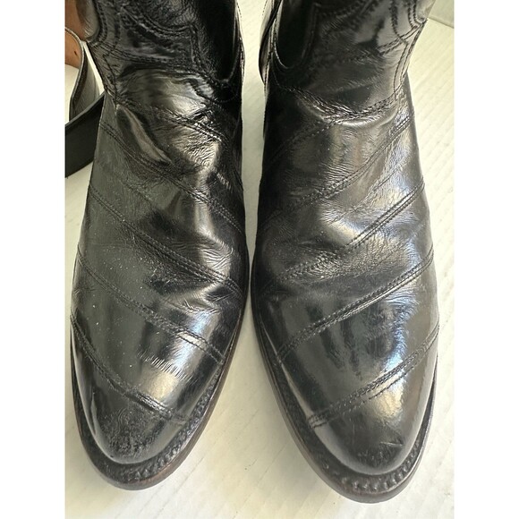 Eel Skin Rodeo Bravo Men’s Cowboy Boots Size 9 And Montana Eel Skin Leather Belt main image 15